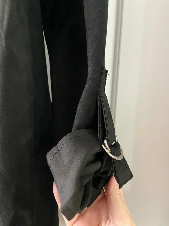 NWOT KUT From The Kloth Black Suede Long Coat - Picture 6 of 10